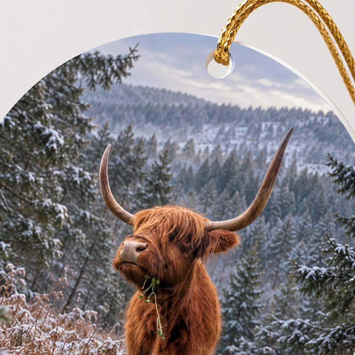 Highland cow Christmas tree ornament