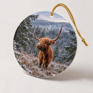 Highland cow Christmas ornament