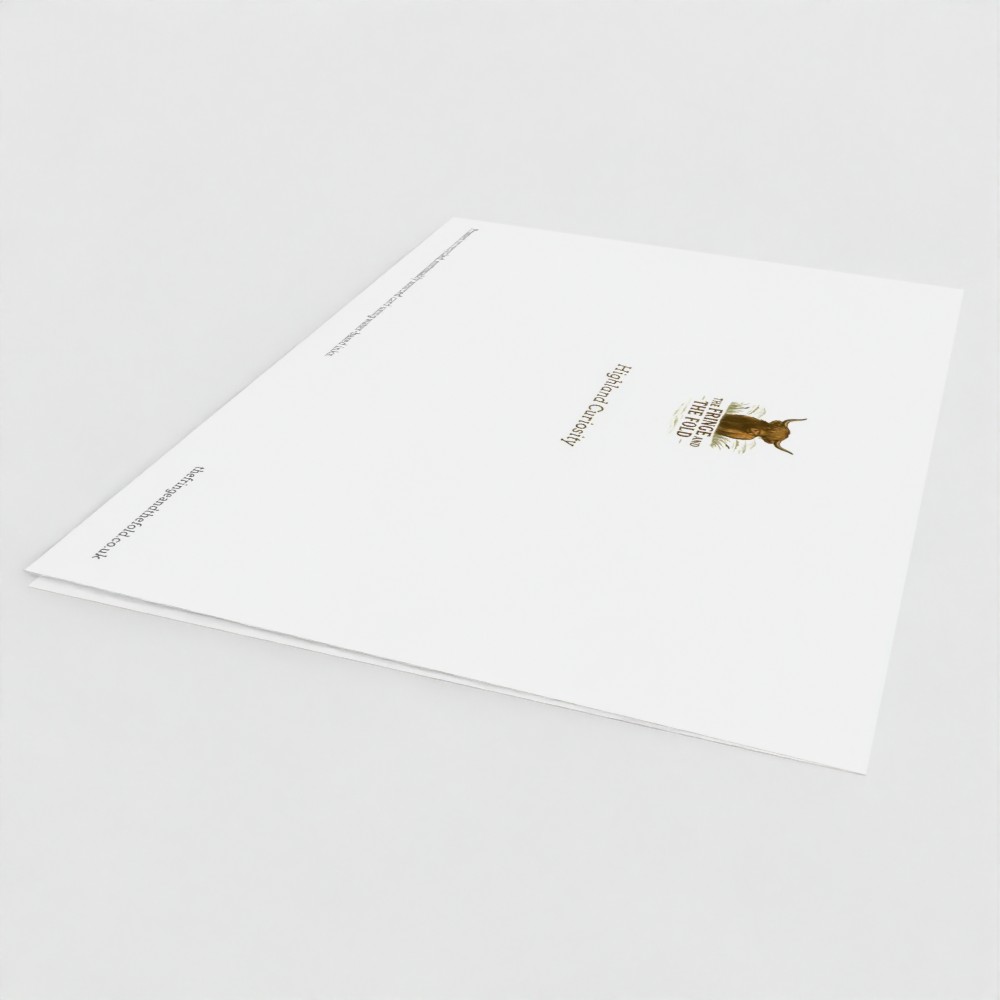 Highland cow greetings card - Highland Curiosity - view of back at an angle