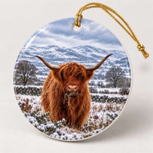 Highland cow Christmas ornament