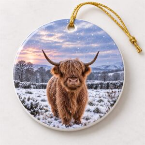 Highland cow Christmas ornament